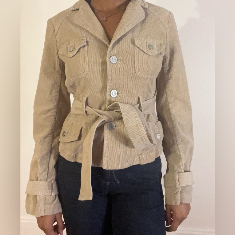 Vintage BCBG Maxazria Corduroy Tie Jacket.